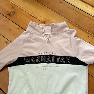 Pink and white manhattan sweatshirt from h&m